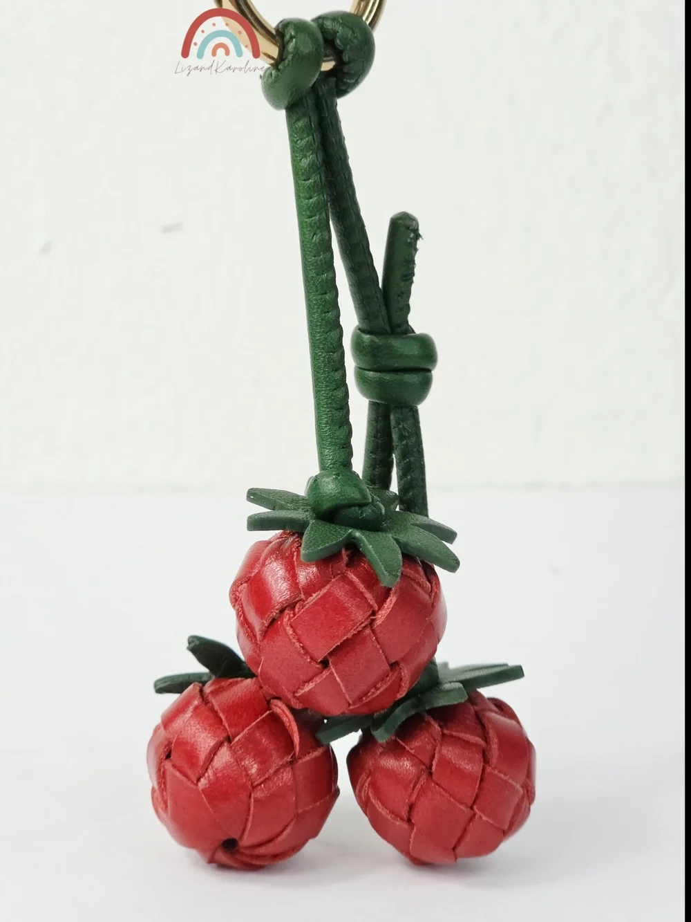 New! Madewell Woven Tomato Bag Charm in Leather Scarlett - Picture 6 of 9